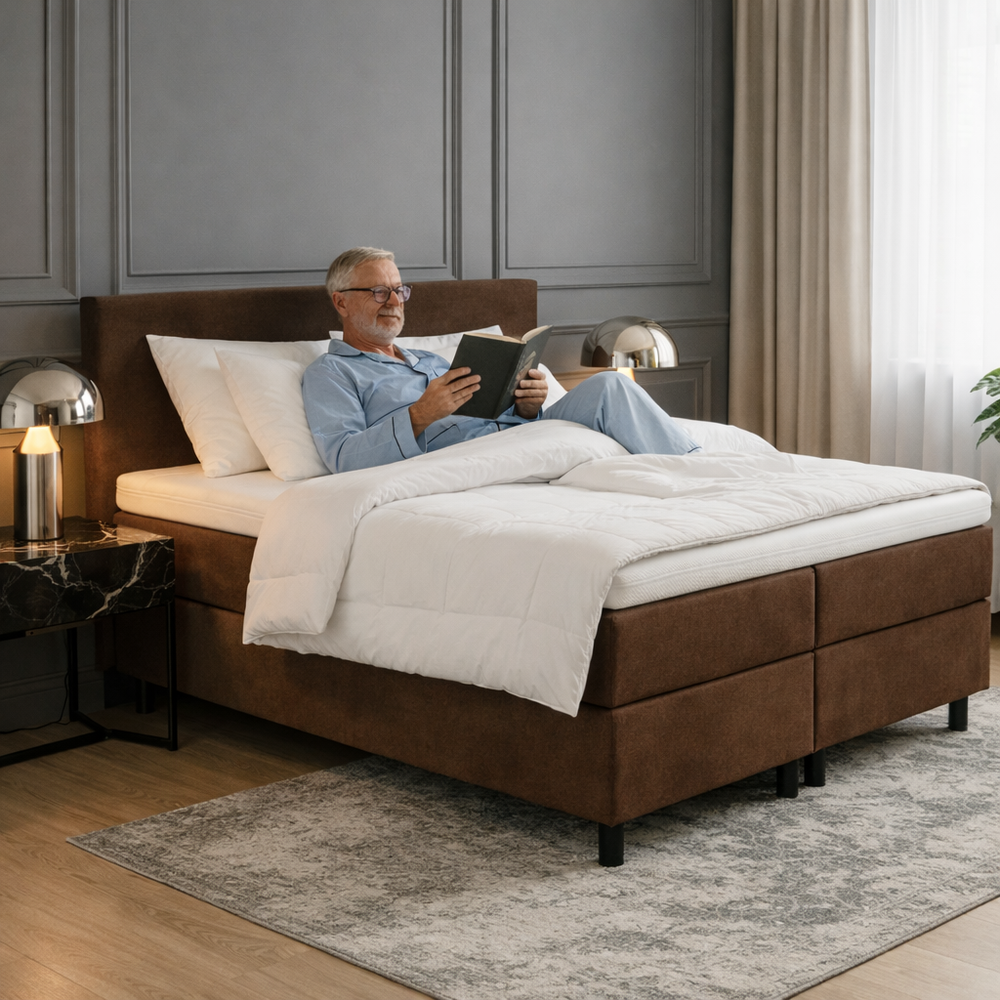Boxspring Met Topper - Taupe