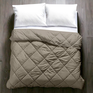 Cotton Eazzzy Quilt percale katoen – Luxe Bedsprei - Taupe